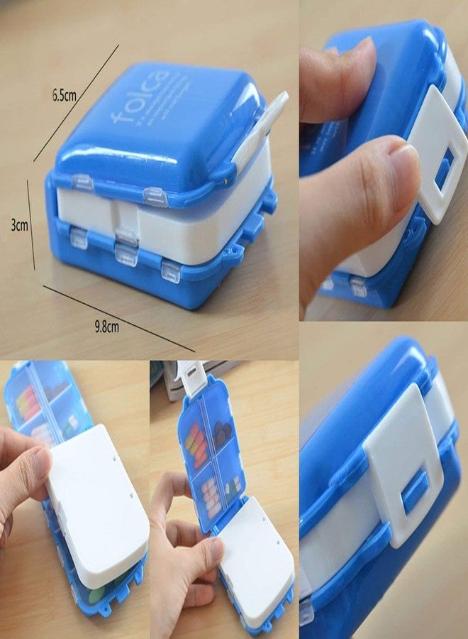 RIVUGJA Medicine Box Mini Vitamin Pill Tablet Case Organizer Pill Box with 8 Compartments- Moisture Proof, Made of Food Grade Cereal Fiber, BPA free Ideal for Travel, Pocket, Purse, Daily Pill Case - Image 3